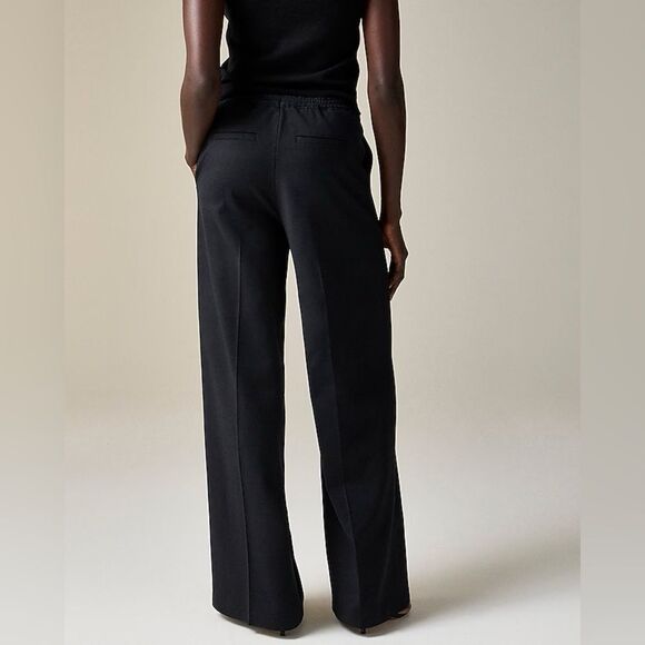 NWT J CREW Superwide Stratus pant in city twill in black - Picture 3 of 7